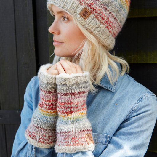 Rainbow Knitted Hand Warmers