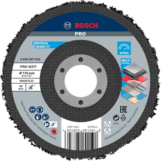 Bosch PRO N377 Surface Cleaning Fleece Strip Disc 115mm Pack of 1