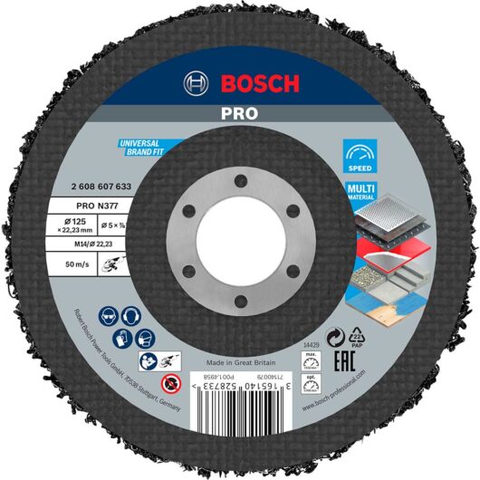 Bosch PRO N377 Surface Cleaning Fleece Strip Disc 125mm Pack of 1