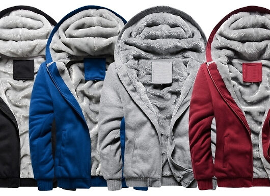 Casual Fleece-Lined Hooded Jacket - 4 Colours & 7 Sizes