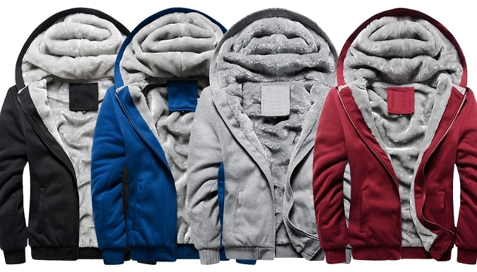 Casual Fleece-Lined Hooded Jacket - 4 Colours & 7 Sizes
