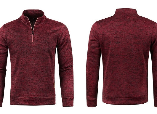Men's Light Fleece Collar Zip Knit Sweater - 10 Colours & 8 Sizes