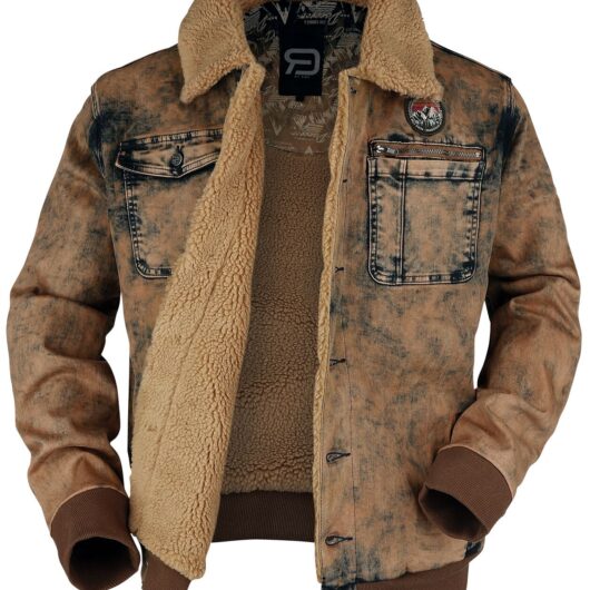 RED by EMP Mid-Season Jackets - Between-Seasons Jacket with Fleece - S to XXL - for Men - brown