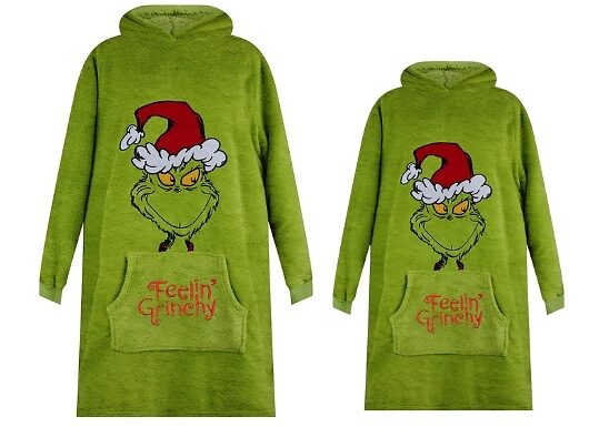 The Grinch Oversized Sherpa Blanket Hoodie - Kids & Adult Sizes!