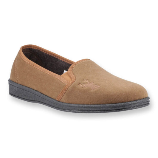 Uk 10 Stag Slippers Tan