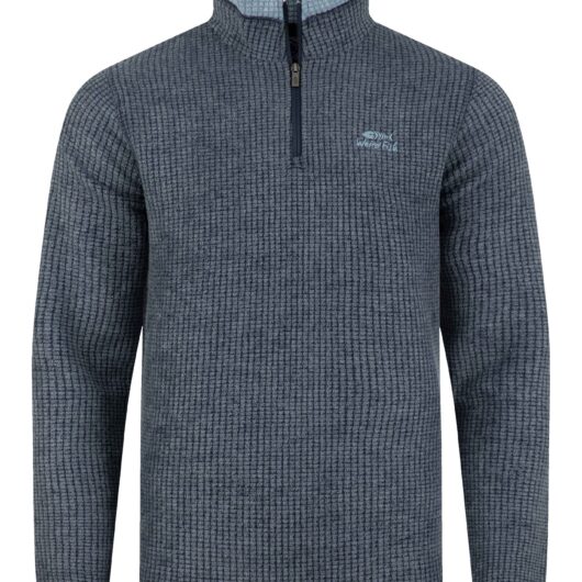 Weird Fish Newark 1/4 Zip Grid Fleece Rich Navy Size 5XL