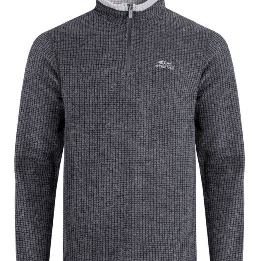 Weird Fish Newark 1/4 Zip Grid Fleece Washed Black Size L